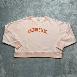Chicka-d Oregon State Beavers Womens Cropped Sweatshirt Peach Large